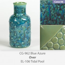 Blue Azure CG962 over Tidal Pool EL106 Glaze Combination Blue Azure CG962 over Tidal Pool EL106 Glaze Combination